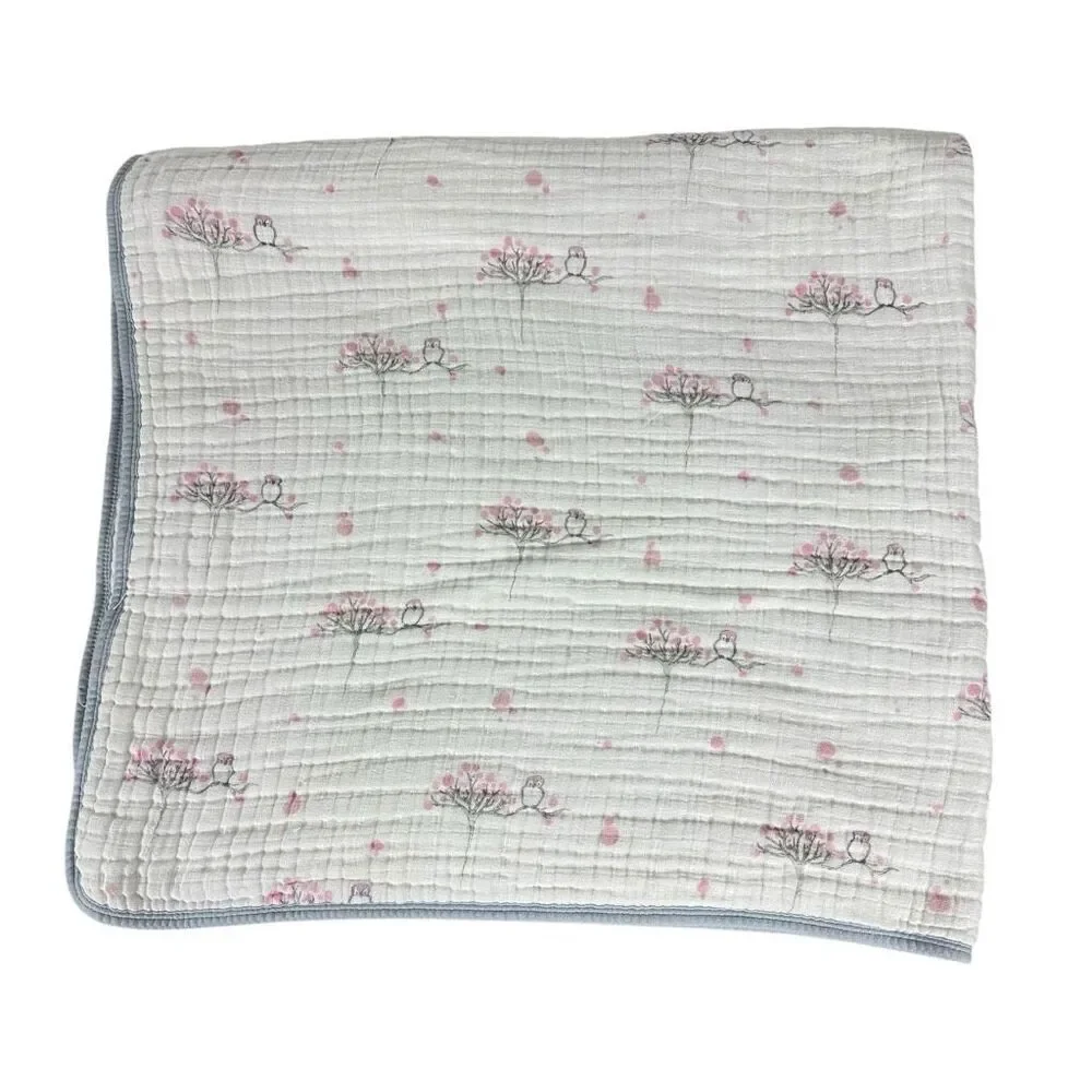 Aden + Anais Pink Gray Muslin cotton dream blanket Stains with Elephant Lovey